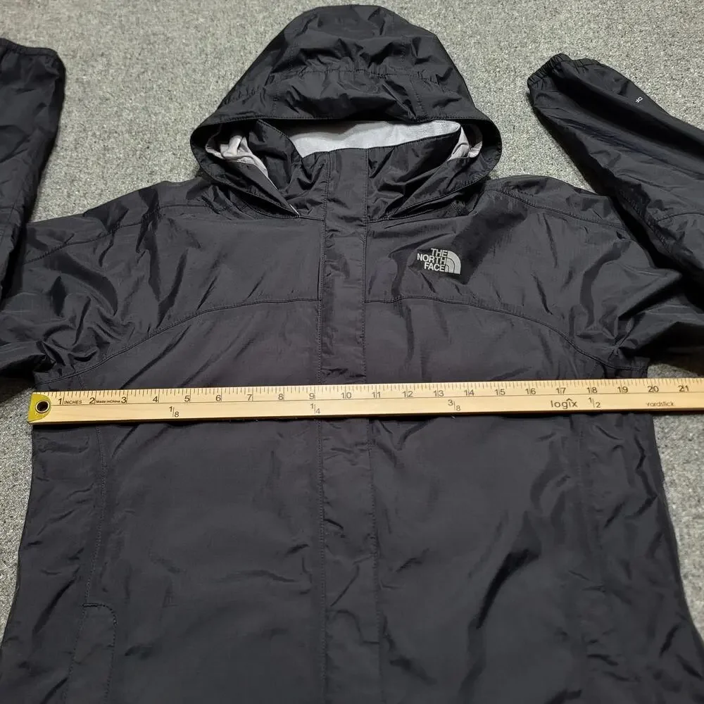 The North Face Jacket Girls Extra Large 18 Black Resolve Reflective Ripstop Rain
